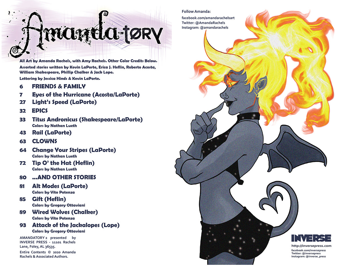 Title Page for Amandatory 2 with demon girl art by Amanda Rachels